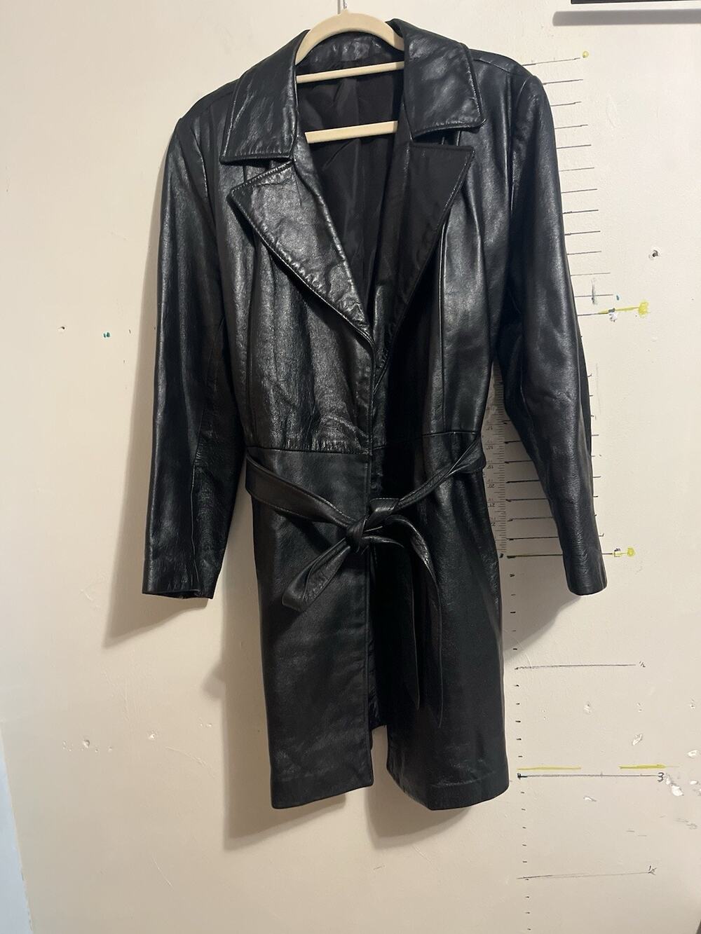 Vintage Leather Trench Coat Neo 90’s Thick Quality Classic Style